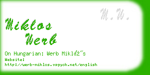 miklos werb business card